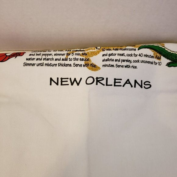 New Orleans French Market Seafood Recipe Apron - Picture 3 of 4